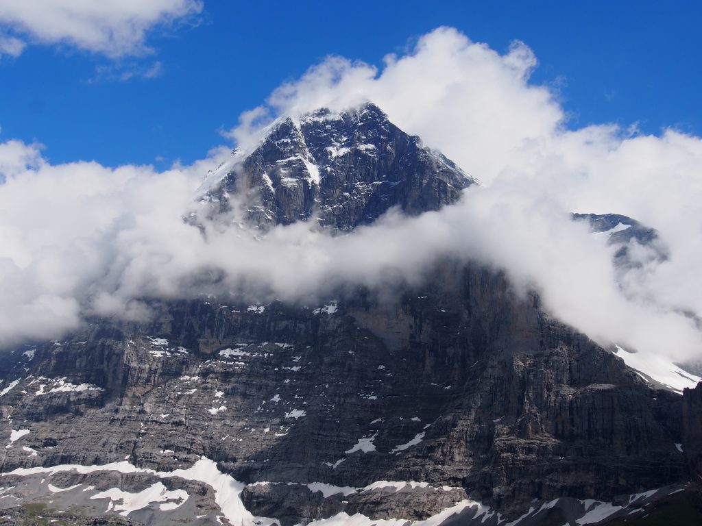 The famous Eiger wreathed with a necklace of cloud